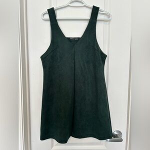 Shein Dark Green Faux Suede Shift Dress